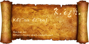 Kósa Ábel névjegykártya
