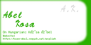 abel kosa business card