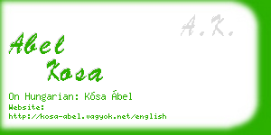abel kosa business card